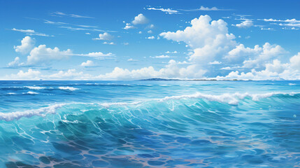 Obraz premium blue sky and sea.Generative Ai