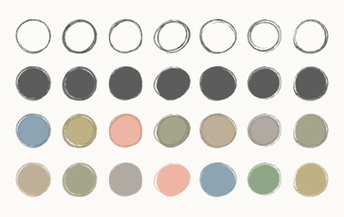 Hand drawn grunge circles with place for your text, vector eps10 illustration