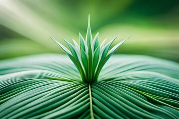 green palm leaf generated Ai