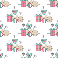 Christmas colored seamless pattern festive background