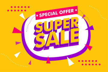 Super sale funky template background for creative media