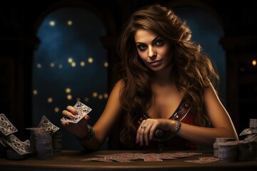 women playing poker