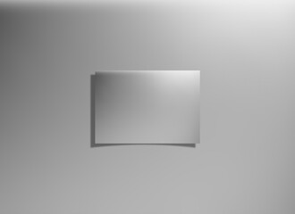 Grey Screen Frame with Shadow Isolated on Gray background.