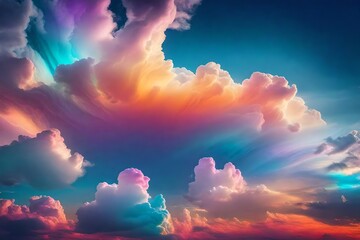 abstract background with colourful clouds - Generative AI