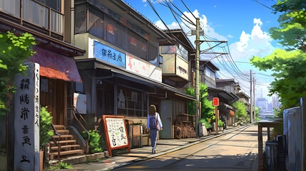 Japanese street view Made with Generative AI