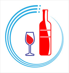 Bottle Of Wine And Glass M_2308001