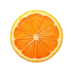 Orange slice on transparent background