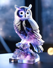 Nebula Owl Glass Galaxy