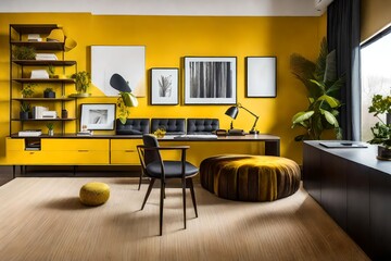 modern home office with classic furniture, beautiful interior design - Generative AI