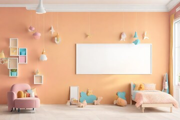 Fototapeta premium interior of a room with a toys and beautiful wall - Generative AI