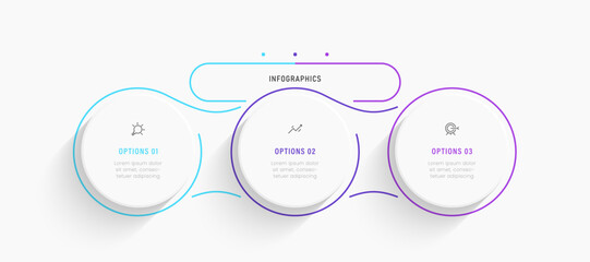Vector Infographic label design template with icons and 3 options or steps. Can be used for process diagram, presentations, workflow layout, banner, flow chart, info graph.