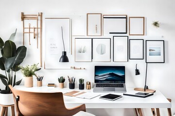 modern office interior design,office with table and working space, modern interior design - Generative AI