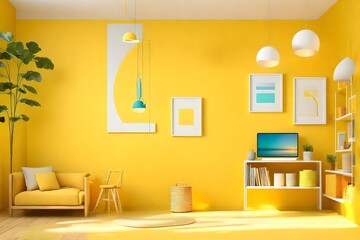 modern kid bedroom room with sofa and toys - Generative AI
