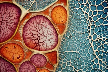 micrograph plant cells of woody dicot stem,Generated with AI - obrazy, fototapety, plakaty