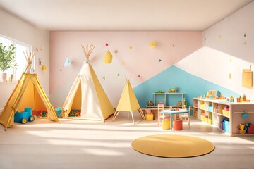 interior of a child room with toys 