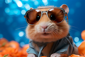cute mouse with glasses