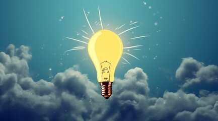  Idea light bulb with clouds