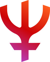 Obraz premium Astrology Symbol, Pisces Star Sign, Neptune (Flame Red).