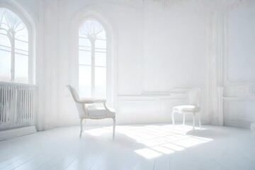 Naklejka na ściany i meble white chair in a room