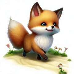 Digital illustration of a young Island Fox