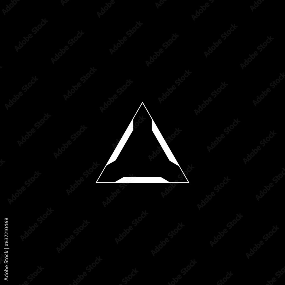 Poster cyberpunk style triangle target. futuristic gui triangle target, aim, sight, hud reticle, cyberpunk 