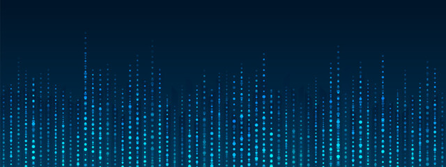 Blue neon glowing connect lines and dots abstract background. Vector design