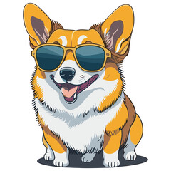 Fototapeta na wymiar dog in sunglasses