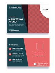 Business post card design template, Creative modern corporate business postcard 