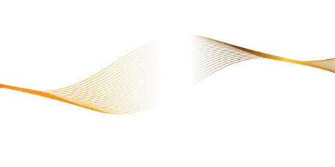 Abstract wavy lines flowing curve golden gradient color on transparent background. Abstract white background colorful lines. modern wavy stripes on white background isolated.