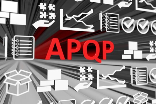 APQP concept blurred background 3d render illustration