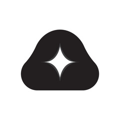 cloud star simple abstract design icon.