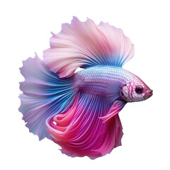Fototapeta premium Siamese fighting fish betta splendens in various colors isolated on transparent background