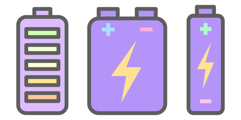 Set of battery icon