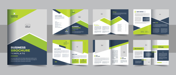 Creative Brochure creative design, Multipurpose template with cover, back and inside pages, Trendy minimalist flat geometric design layout