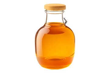 Honey in a glass bottle isolated on a Transparent  background