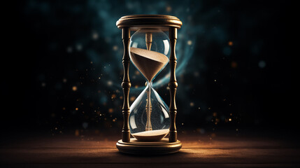 Hourglass on dark background
