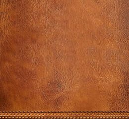 Horizontal or vertical leather background of brown colors with decorative braided edging....