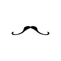 Black silhouette of el bandito mustache type flat style, vector illustration