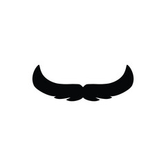 Fototapeta na wymiar Black silhouette of classic mustache, vector illustration isolated on white background.