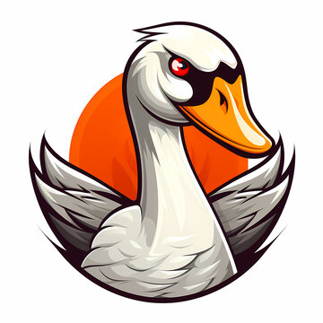 Goose Head Cartoon Logo