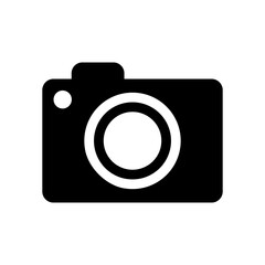 Photo camera flat vector icon