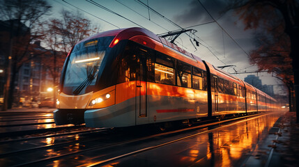 Fototapeta premium High speed train in motion
