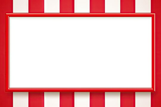 red and white stripes frame for text.
