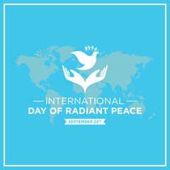 Day of radiant peace greetings vector.