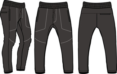 Jogger, Sport suits design sketch template, sweat pant