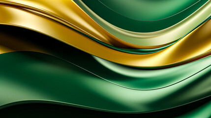 abstract background with green and gold gradient wave