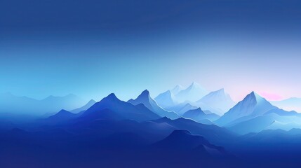 Blue gradient mountains landscape background