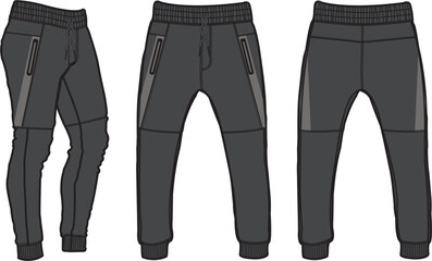 Jogger, Sport suits design sketch template, sweat pant