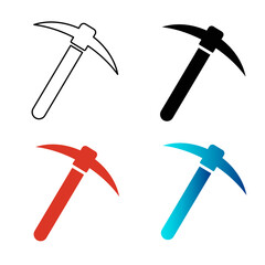 Abstract Pickaxe Silhouette Illustration