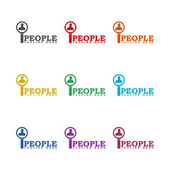 Fototapeta na wymiar Human resource logo template icon isolated on white background. Set icons colorful